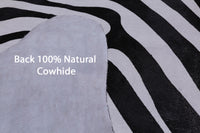 Thumbnail for Black Zebra Animal Print Natural Cowhide Rug - X-Large 7' 1