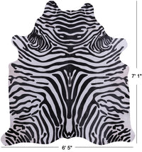 Thumbnail for Black Zebra Animal Print Natural Cowhide Rug - X-Large 7' 1