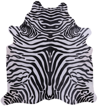 Thumbnail for Black Zebra Animal Print Natural Cowhide Rug - X-Large 7' 1