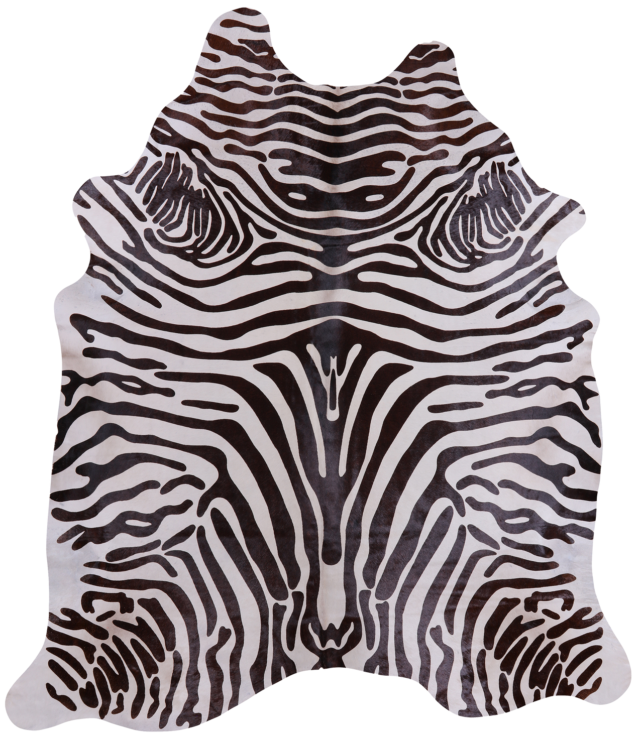 Brown Zebra Animal Print Natural Cowhide Rug - XX-Large 8' 0"H x 6' 9"W