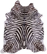 Thumbnail for Brown Zebra Animal Print Natural Cowhide Rug - XX-Large 8' 0