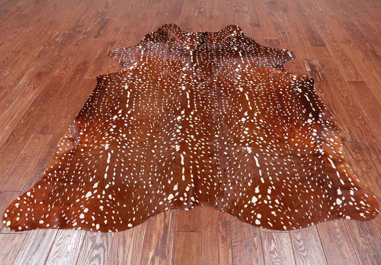 Gazelle Deer Animal Print Natural Cowhide Rug - X-Large 6' 10"H x 5' 9"W