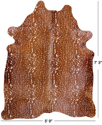 Thumbnail for Gazelle Deer Animal Print Natural Cowhide Rug - X-Large 7' 3