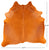 Orange Dyed Cowhide Natural Cowhide Rug - X-Large 6' 11"H x 6' 7"W