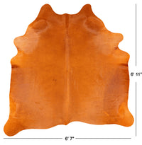 Thumbnail for Orange Dyed Cowhide Natural Cowhide Rug - X-Large 6' 11