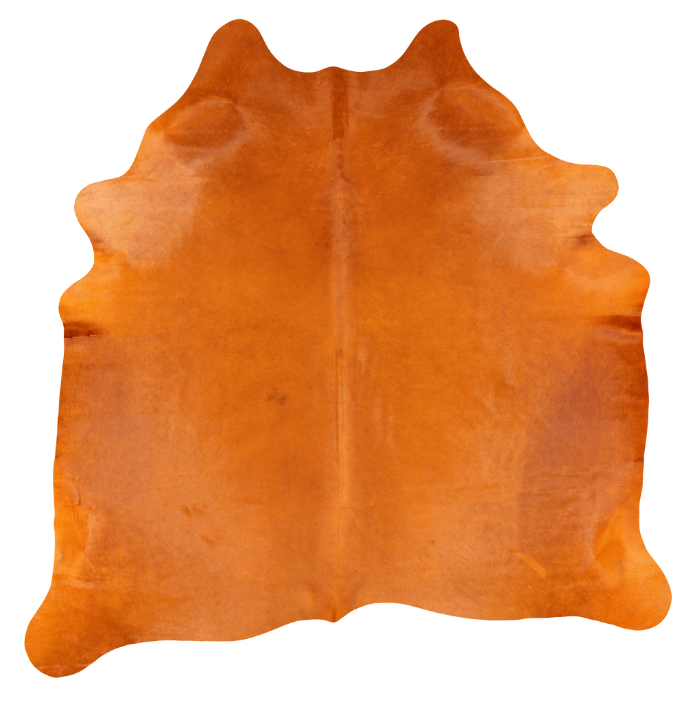 Orange Dyed Cowhide Natural Cowhide Rug - X-Large 6' 11"H x 6' 7"W