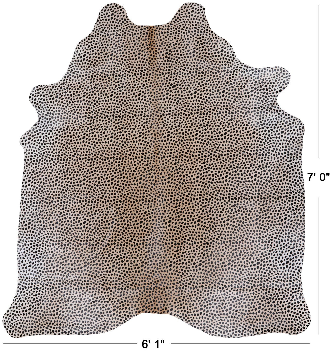 Cheetah Animal Print Natural Cowhide Rug - X-Large 7' 0"H x 6' 1"W