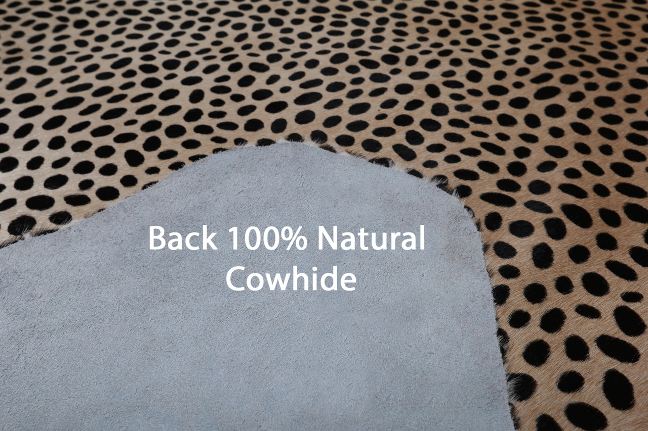 Cheetah Animal Print Natural Cowhide Rug - X-Large 7' 0"H x 6' 1"W