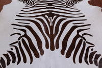 Thumbnail for Brown Zebra Animal Print Natural Cowhide Rug - XX-Large 7' 11