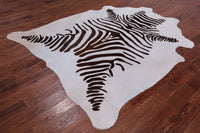 Thumbnail for Brown Zebra Animal Print Natural Cowhide Rug - XX-Large 7' 11