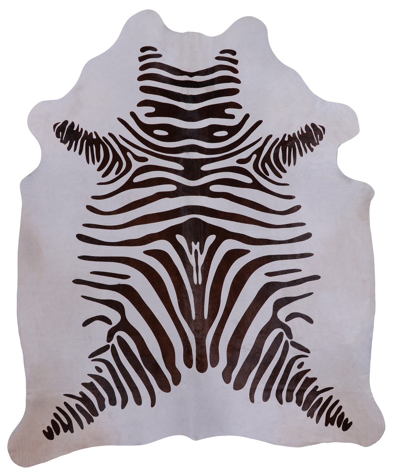 Brown Zebra Animal Print Natural Cowhide Rug - XX-Large 7' 11"H x 6' 6"W