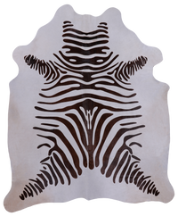 Thumbnail for Brown Zebra Animal Print Natural Cowhide Rug - XX-Large 7' 11
