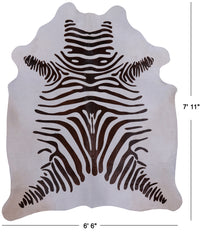 Thumbnail for Brown Zebra Animal Print Natural Cowhide Rug - XX-Large 7' 11