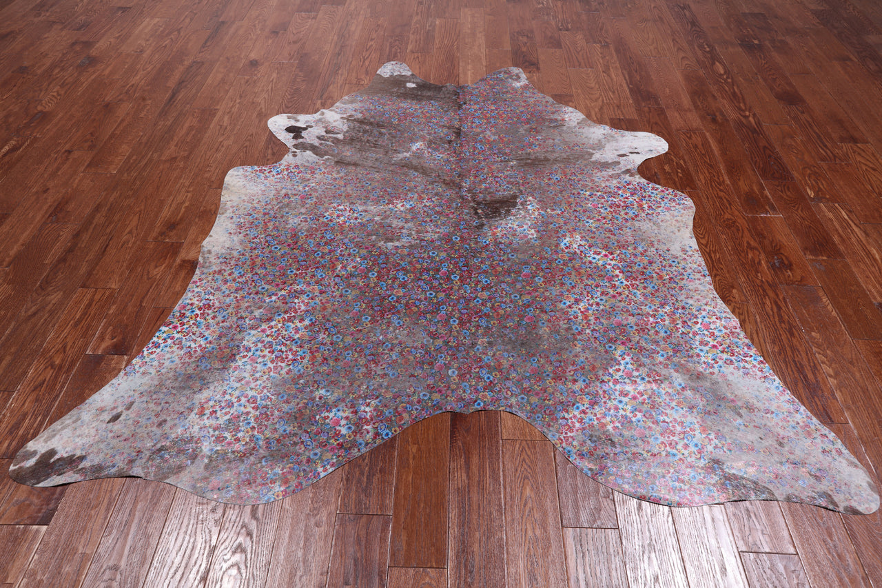 Printed Cowhide Natural Cowhide Rug - X-Large 7' 0"H x 6' 9"W