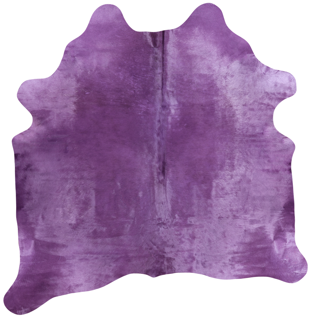 Purple Dyed Cowhide Natural Cowhide Rug - X-Large 6' 8"H x 6' 8"W