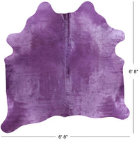 Thumbnail for Purple Dyed Cowhide Natural Cowhide Rug - X-Large 6' 8