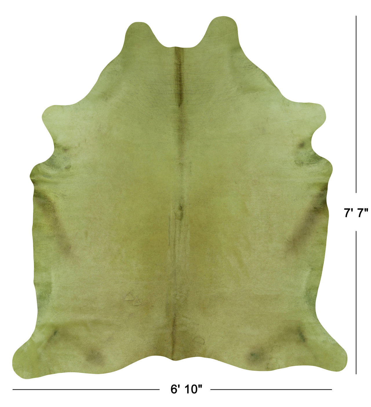 Green Dyed Cowhide Natural Cowhide Rug - XX-Large 7' 7"H x 6' 10"W