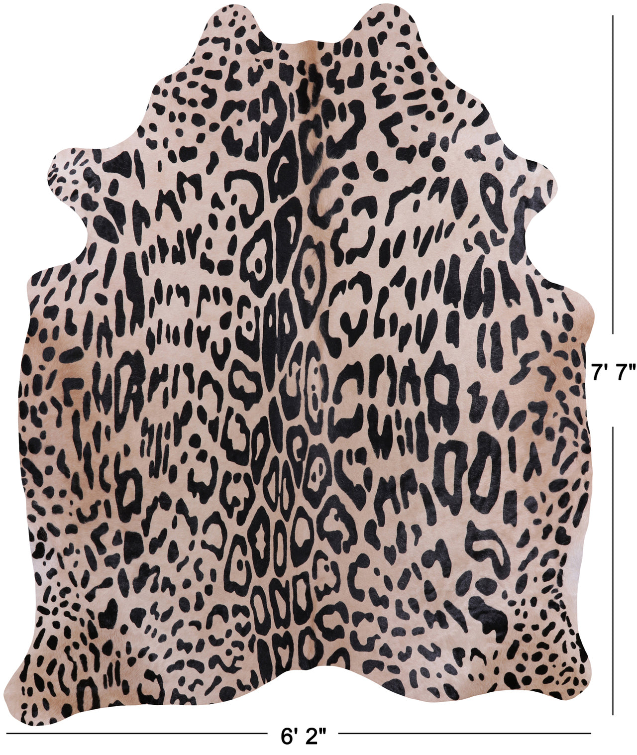 Leopard Animal Print Natural Cowhide Rug - XX-Large 7' 7"H x 6' 2"W