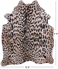 Thumbnail for Leopard Animal Print Natural Cowhide Rug - XX-Large 7' 7