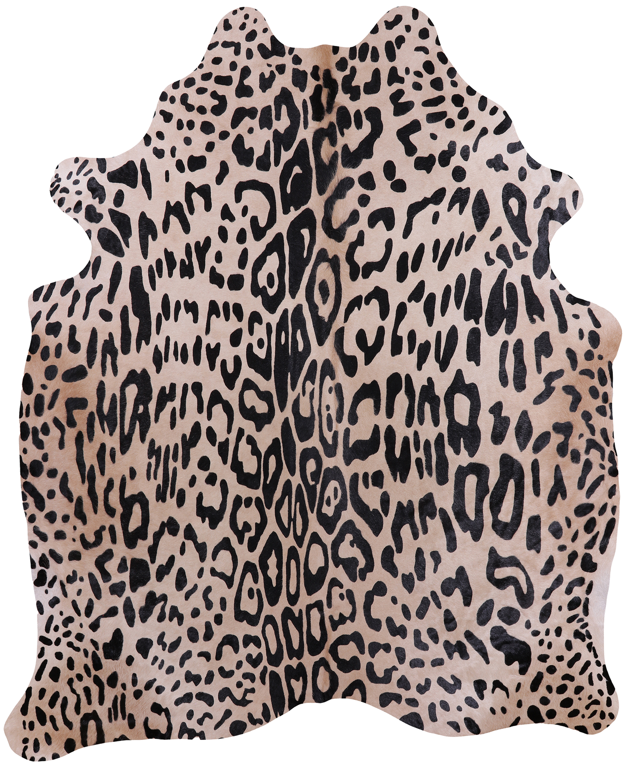 Leopard Animal Print Natural Cowhide Rug - XX-Large 7' 7"H x 6' 2"W
