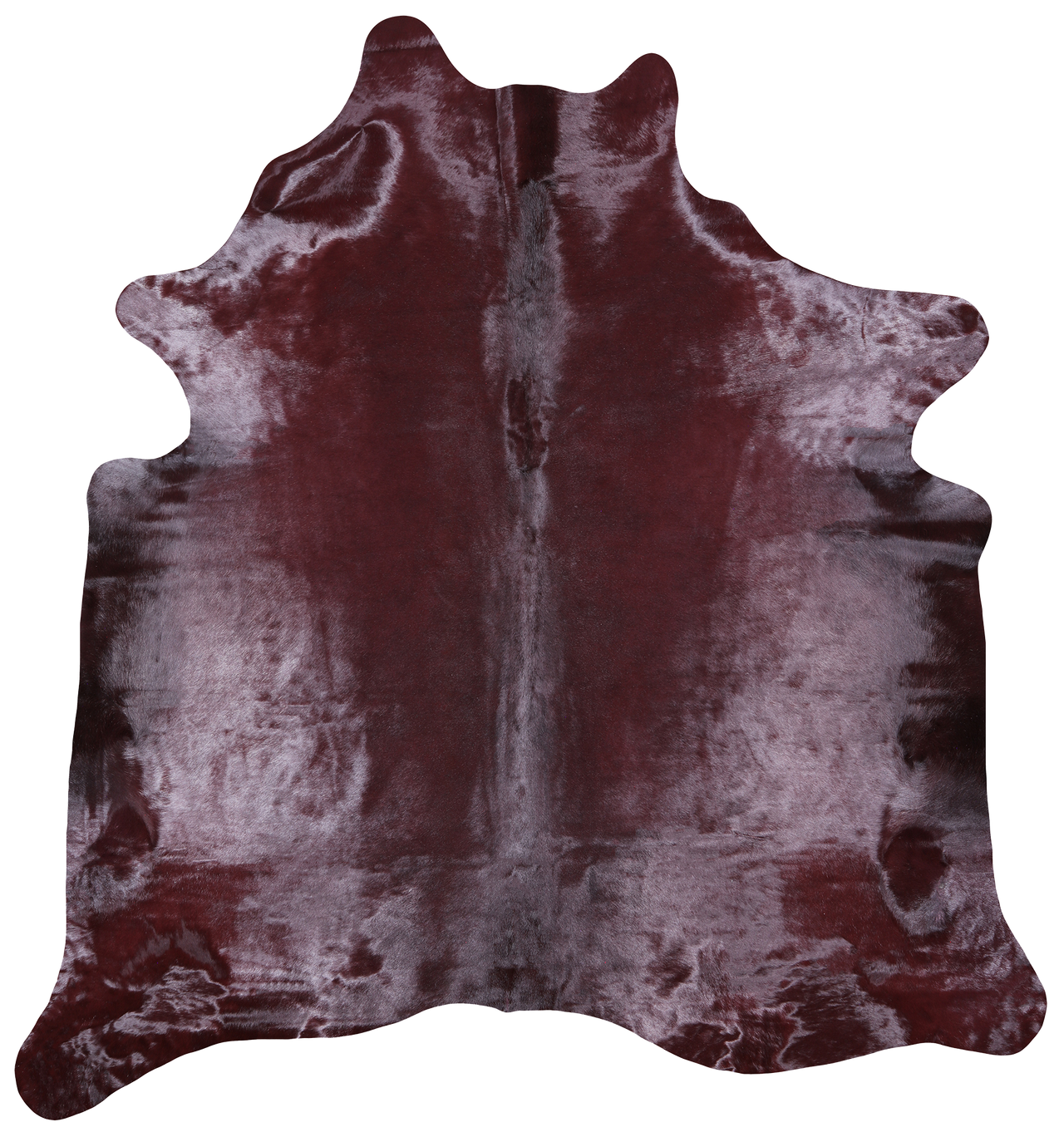 Burgundy Dyed Cowhide Natural Cowhide Rug - XX-Large 8' 0"H x 7' 3"W