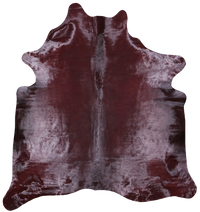 Thumbnail for Burgundy Dyed Cowhide Natural Cowhide Rug - XX-Large 8' 0