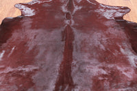 Thumbnail for Burgundy Dyed Cowhide Natural Cowhide Rug - XX-Large 8' 0