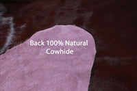 Thumbnail for Burgundy Dyed Cowhide Natural Cowhide Rug - XX-Large 8' 0