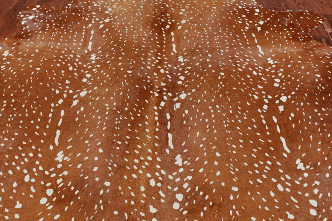 Gazelle Deer Animal Print Natural Cowhide Rug - X-Large 6' 8"H x 5' 8"W