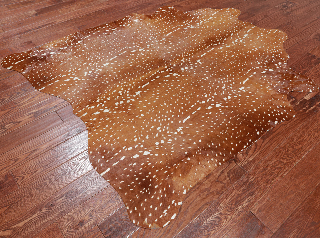 Gazelle Deer Animal Print Natural Cowhide Rug - X-Large 6' 8"H x 5' 8"W