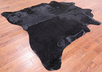 Thumbnail for Black Dyed Cowhide Natural Cowhide Rug - X-Large 7' 3