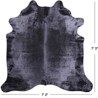 Thumbnail for Black Dyed Cowhide Natural Cowhide Rug - X-Large 7' 3