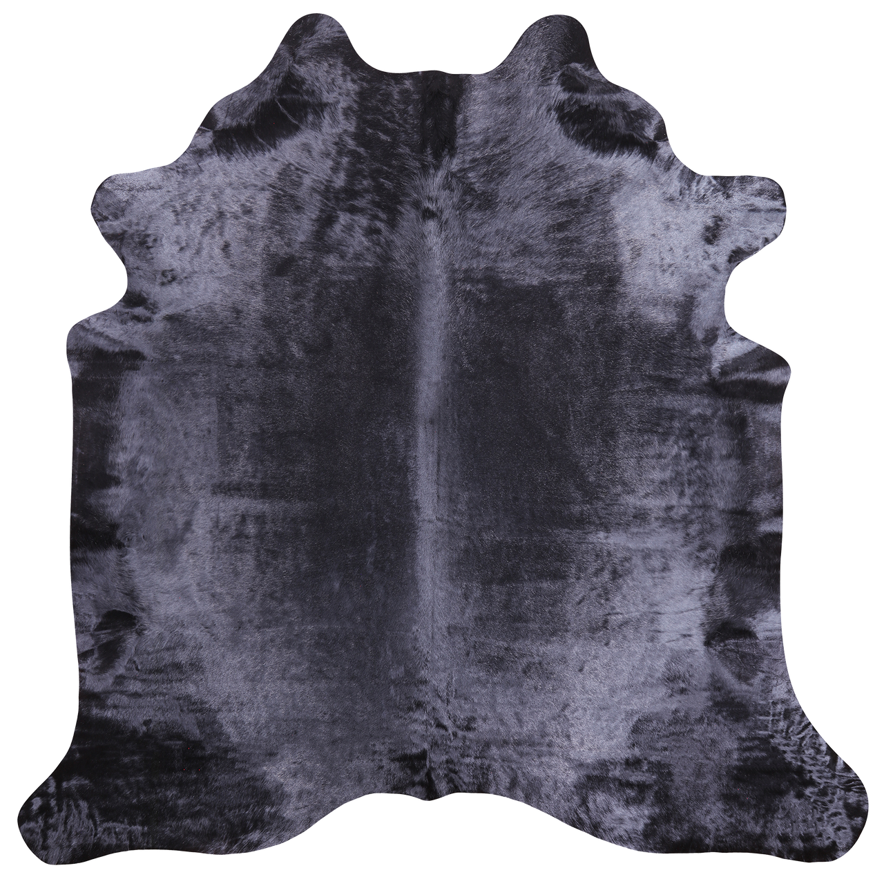 Black Dyed Cowhide Natural Cowhide Rug - X-Large 7' 3"H x 7' 2"W