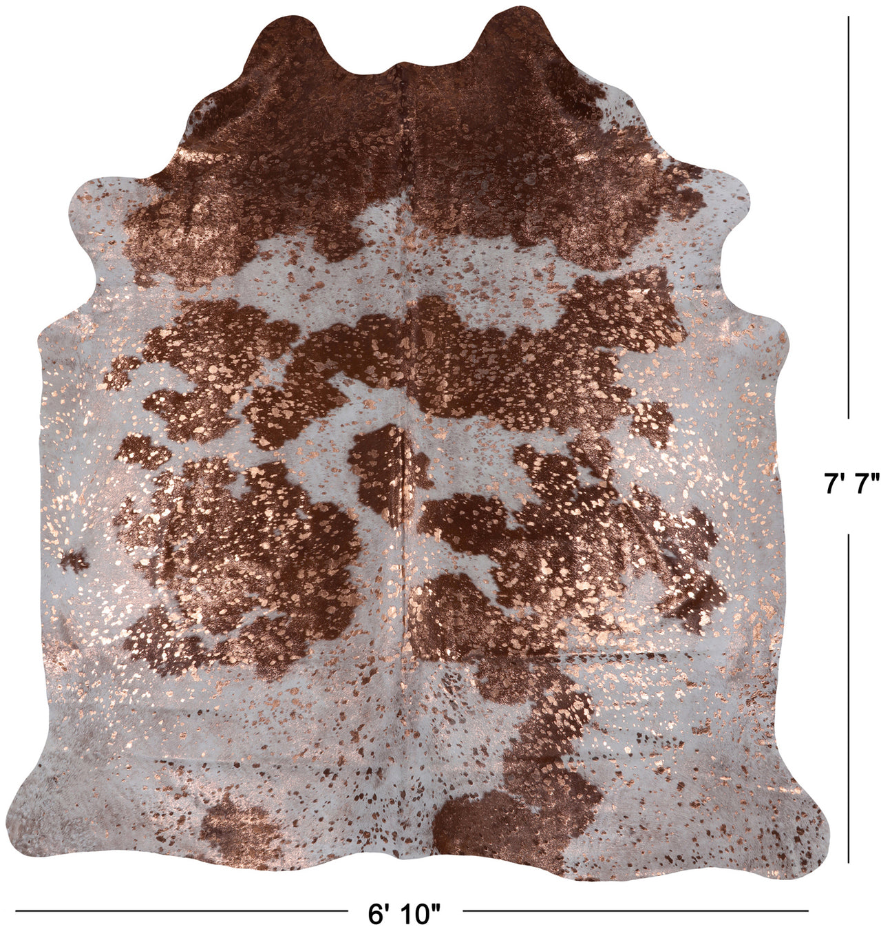 Metallic Natural Cowhide Rug - XX-Large 7' 7"H x 6' 10"W
