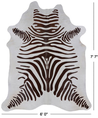 Thumbnail for Brown Zebra Animal Print Natural Cowhide Rug - XX-Large 7' 7