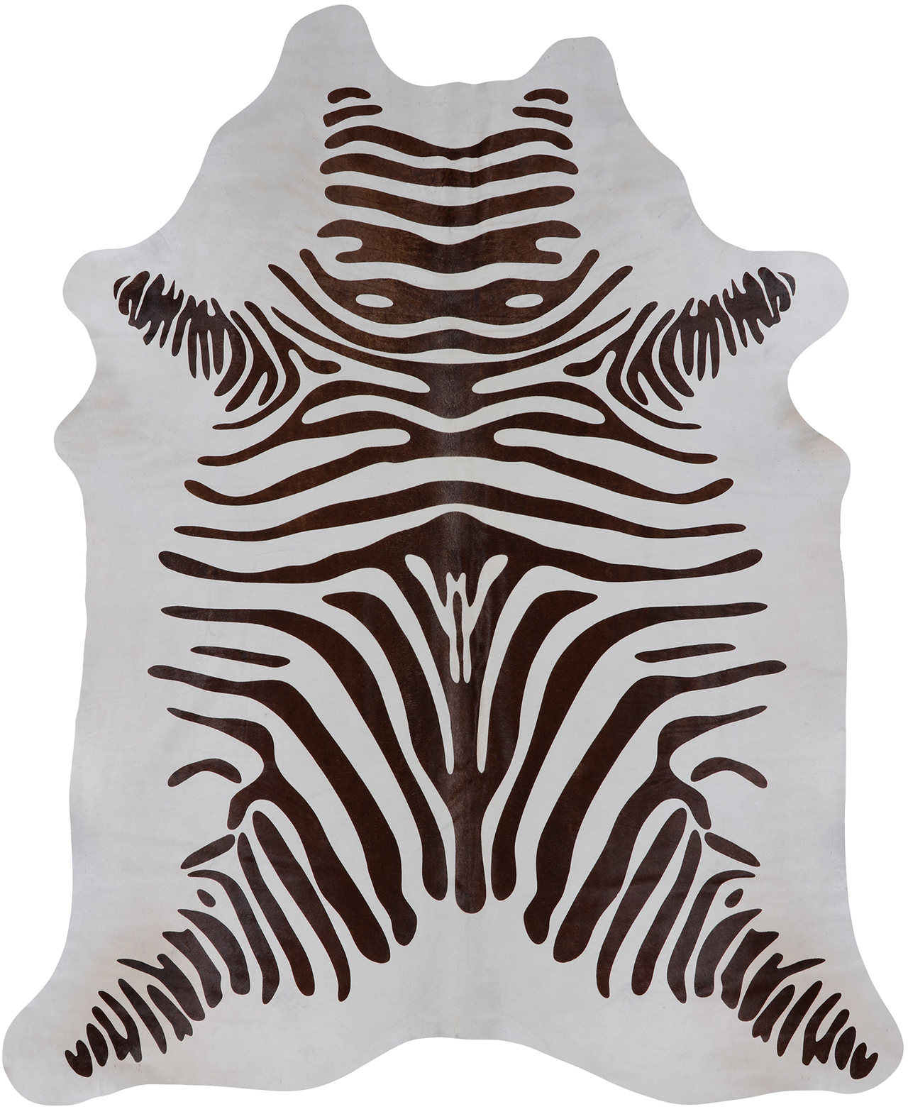 Brown Zebra Animal Print Natural Cowhide Rug - XX-Large 7' 7"H x 6' 0"W