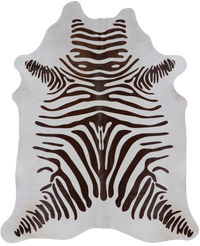 Thumbnail for Brown Zebra Animal Print Natural Cowhide Rug - XX-Large 7' 7