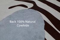 Thumbnail for Brown Zebra Animal Print Natural Cowhide Rug - XX-Large 7' 7