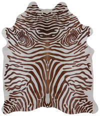 Thumbnail for Brown Zebra Animal Print Natural Cowhide Rug - XX-Large 7' 10
