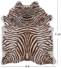 Thumbnail for Brown Zebra Animal Print Natural Cowhide Rug - XX-Large 7' 10