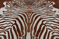 Thumbnail for Brown Zebra Animal Print Natural Cowhide Rug - XX-Large 7' 10