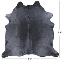 Thumbnail for Black Dyed Cowhide Natural Cowhide Rug - Large 6' 4
