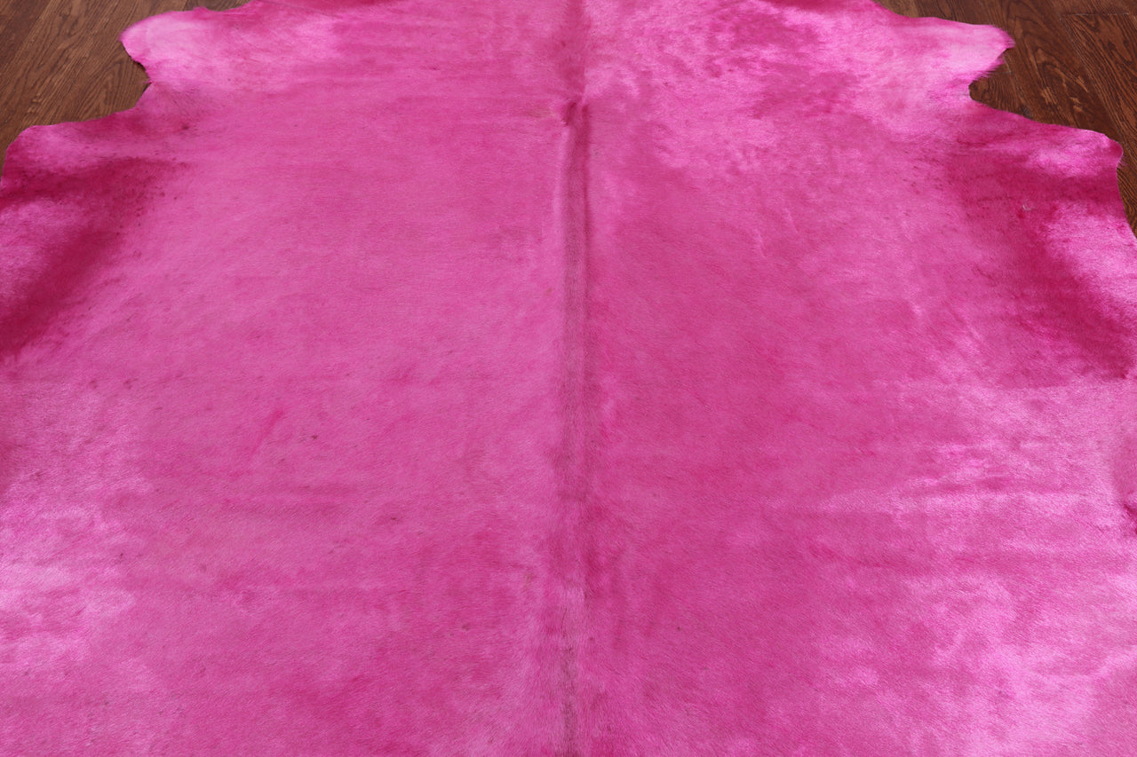 Pink Dyed Cowhide Natural Cowhide Rug - XX-Large 7' 7"H x 6' 9"W