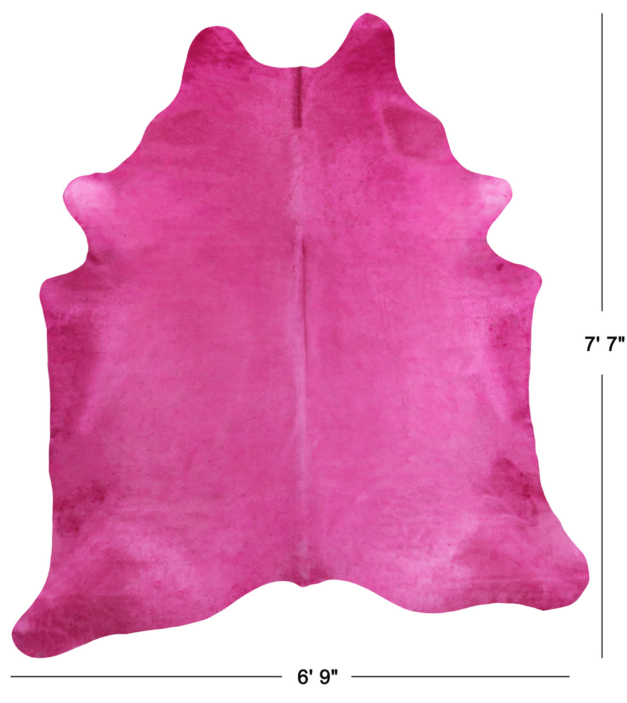 Pink Dyed Cowhide Natural Cowhide Rug - XX-Large 7' 7"H x 6' 9"W