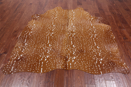 Deer Animal Print Natural Cowhide Rug - Large 6' 4