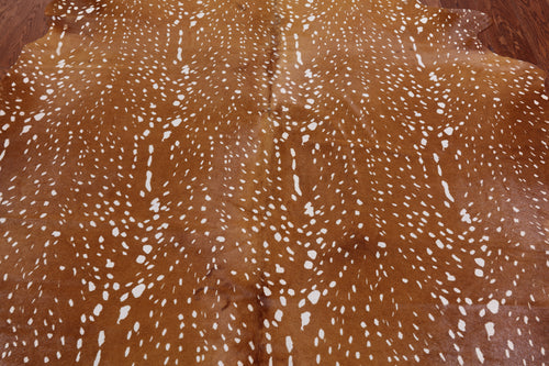 Deer Animal Print Natural Cowhide Rug - Large 6' 4