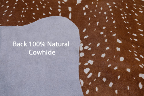 Deer Animal Print Natural Cowhide Rug - Large 6' 4