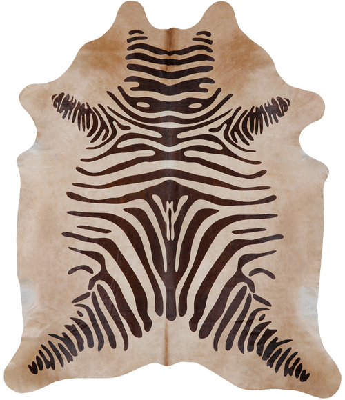 Zebra Animal Print Natural Cowhide Rug - XX-Large 7' 8