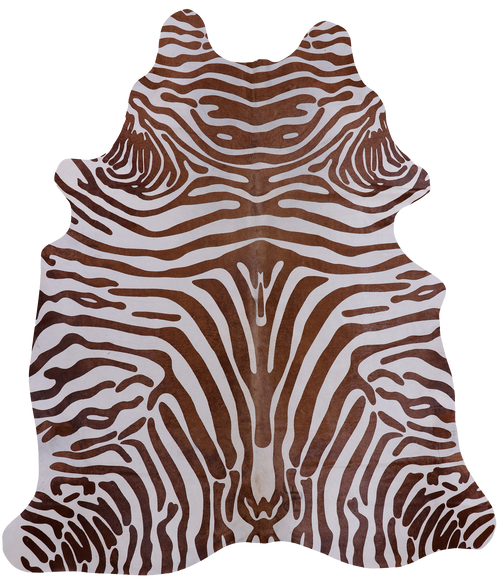 Brown Zebra Animal Print Natural Cowhide Rug - X-Large 7' 2