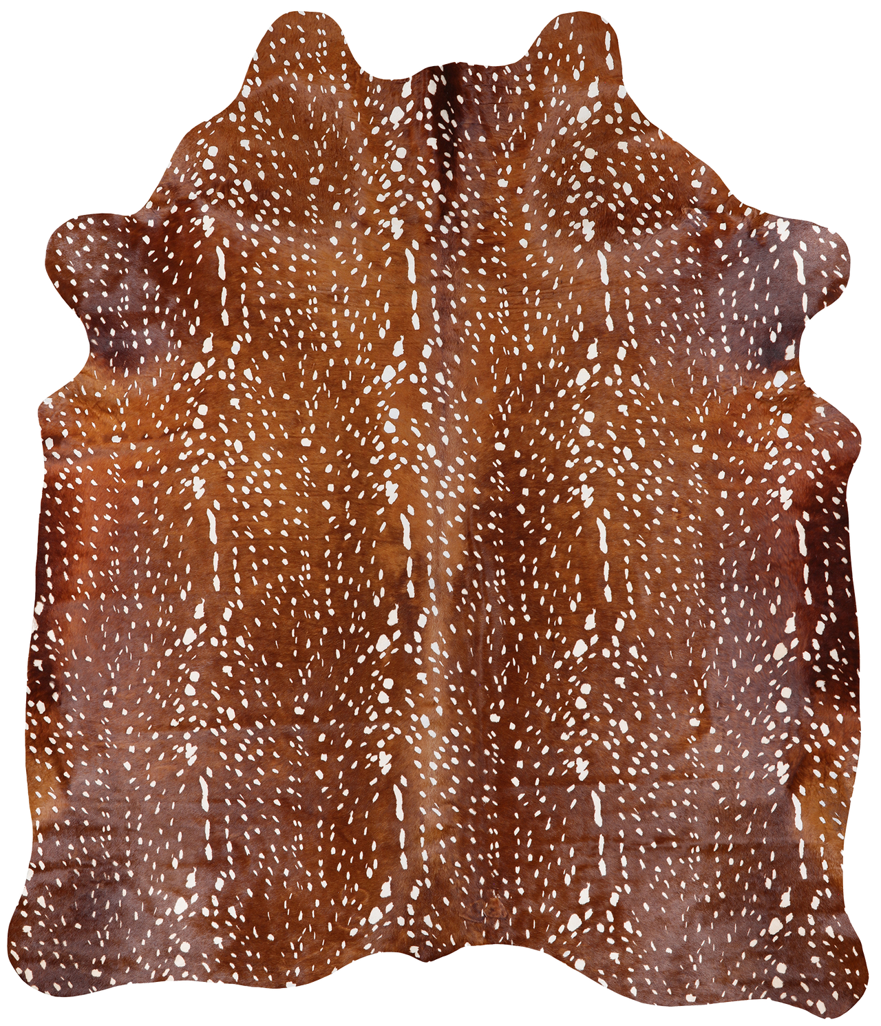 Deer Animal Print Natural Cowhide Rug - X-Large 7' 0"H x 5' 9"W